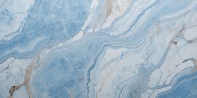 The primary subject of the image is a marble countertop with a blue and white marble pattern. The setting is a kitchen or bathroom, as the countertop is a part of the design. The visual style is a close-up of the marble countertop, showcasing its intricate pattern. The colors and mood of the image are predominantly blue and white, giving it a clean and elegant appearance.