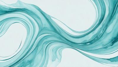 The primary subject of the image is a blue and white water-like pattern, which appears to be a digital art or illustration. The setting is a white background, and the visual style is a combination of digital art and watercolor. The dominant colors are blue and white, creating a serene and calming atmosphere.