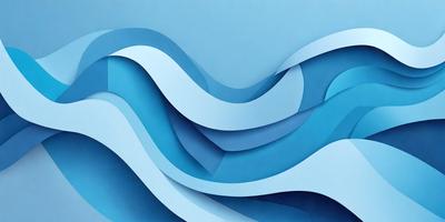 The primary subject of the image is a blue wave, which is the main focus of the scene. The setting is a blue background, which complements the blue wave. The visual style is a digital art or illustration, as the wave is depicted in a detailed and artistic manner. The dominant colors in the image are blue, which creates a calm and serene atmosphere.