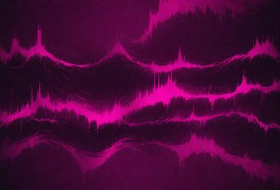 The primary subject of the image is a purple wave, which is the main object, scene, or focus of the image. The setting or background is a dark purple surface, which adds to the overall atmosphere. The visual style of the image is a combination of a photo and digital art, creating a unique and intriguing visual effect. The colors and mood of the image are predominantly purple, giving it a moody and atmospheric feel.
