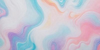 The primary subject of the image is a colorful, abstract artwork featuring a mix of blue, purple, and pink hues. The setting is a wall, and the visual style appears to be a combination of digital art and illustration. The artwork is characterized by its swirling, flowing patterns, creating a dynamic and vibrant atmosphere.