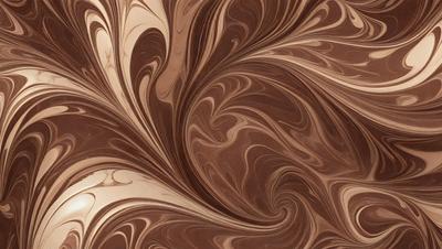 The primary subject of the image is a swirling pattern of brown and white colors, which creates a visually striking and intricate design. The setting is a wooden surface, possibly a table or a piece of furniture, that serves as the backdrop for the swirling pattern. The visual style of the image is a combination of digital art and illustration, as it showcases a detailed and artistic representation of the swirling pattern. The dominant colors in the image are brown and white, which contribute to the overall atmosphere of the scene.
