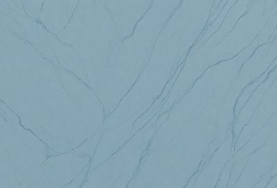 The primary subject of the image is a blue marble wall with a pattern of white lines. The setting is a room with a blue background. The visual style is a close-up of the marble wall, showcasing its unique texture and design. The colors and mood of the image are predominantly blue, creating a calm and serene atmosphere.