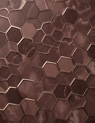 The primary subject of the image is a close-up of a marble tile wall. The setting is a room with a brown marble tile wall, which is the main object of the image. The visual style is a close-up of the tile wall, showcasing its texture and pattern. The colors and mood of the image are predominantly brown, giving it a warm and natural atmosphere.