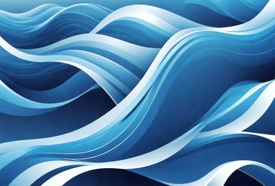 The primary subject of the image is a large, blue wave with white and blue swirls. The wave is the main focus of the image, and it is set against a blue background. The visual style of the image is a digital art or illustration, with the wave depicted in a detailed and artistic manner. The dominant colors in the image are blue and white, creating a sense of calmness and tranquility.