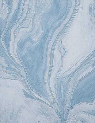 The primary subject of the image is a blue and white swirling pattern, which appears to be a painting or a digital artwork. The setting is a blue background, and the visual style is a combination of photo and digital art. The dominant colors are blue and white, creating a calm and soothing atmosphere.