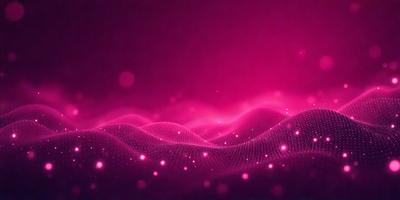 The primary subject of the image is a pink background with a wave-like pattern. The setting is a dark background, which contrasts with the pink color. The visual style is a combination of digital art and illustration, creating a unique and eye-catching design. The colors and mood of the image are predominantly pink, giving it a warm and inviting atmosphere.