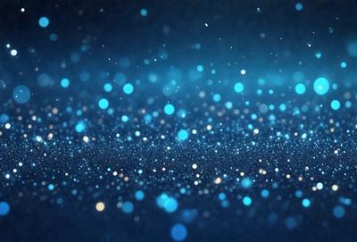 The primary subject of the image is a blue background with a pattern of blue and white lights. The setting appears to be a dark room, and the visual style is a digital art or illustration. The dominant colors are blue and white, creating a calm and serene atmosphere.