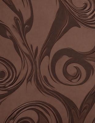 The primary subject of the image is a brown and white patterned wallpaper. The setting is a wall, and the visual style is a patterned design. The dominant colors are brown and white, creating a warm and earthy atmosphere.