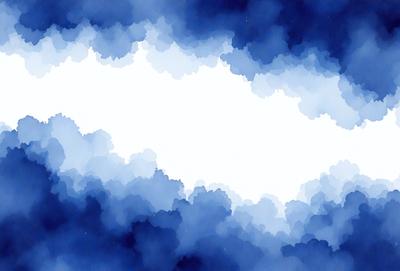 The primary subject of the image is a cloudy blue sky. The setting is a cloudy sky with a few white clouds, creating a serene and peaceful atmosphere. The visual style is a digital art or illustration, as the clouds are depicted in a detailed and artistic manner. The colors and mood of the image are predominantly blue and calm, with the white clouds adding a touch of softness to the scene.