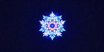 The primary subject of the image is a blue and yellow flower, which is the main object, scene, or focus of the image. The setting or background is a dark blue surface, which adds to the overall atmosphere of the image. The visual style of the image is a digital art or illustration, as it is a well-designed and colorful flower pattern. The dominant colors in the image are blue and yellow, creating a vibrant and lively mood.