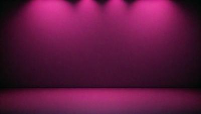 The primary subject of the image is a large, pink wall. The setting is a dark room with a purple background. The visual style is a photo, and the dominant colors are pink and purple, creating a moody and dramatic atmosphere.