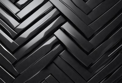 The primary subject of the image is a black and white patterned wallpaper. The setting is a black background, which emphasizes the pattern. The visual style is a close-up of the pattern, showcasing the intricate design. The colors and mood are predominantly black and white, giving the image a classic and elegant appearance.