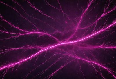 The primary subject of the image is a purple lightning bolt, which is the main object, scene, or focus of the image. The setting or background is a dark, purple sky, which adds to the overall atmosphere. The visual style of the image is a digital art or illustration, as it is a purple lightning bolt with a dark background. The colors and mood of the image are predominantly purple, creating a dramatic and intense atmosphere.