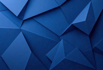 The primary subject of the image is a blue geometric pattern, which is the main focus of the image. The setting is a blue background, and the visual style is a digital art or illustration. The dominant colors are blue and white, creating a calm and soothing atmosphere.