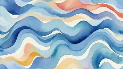 The primary subject of the image is a blue and white wave pattern. The setting is a blue and white ocean, with the waves creating a visually appealing and dynamic scene. The visual style of the image is a combination of digital art and illustration, showcasing the artist's skill in creating a realistic and vibrant representation of the ocean waves. The dominant colors in the image are blue and white, which contribute to a calming and serene atmosphere.