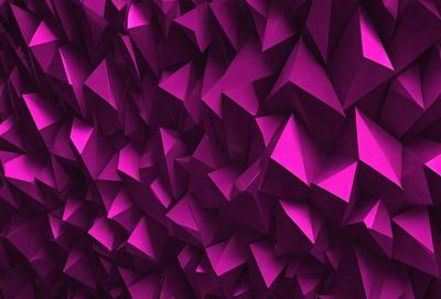 The primary subject of the image is a purple wall with a pattern of triangles. The setting is a room with a purple wall, and the visual style appears to be a digital art or illustration. The dominant colors in the image are purple and pink, creating a warm and inviting atmosphere.