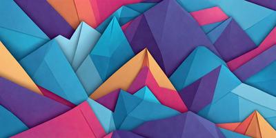 The primary subject of the image is a mountainous landscape, featuring a variety of colors and patterns. The setting is a colorful mountain range, with a mix of blue, purple, orange, and pink hues. The visual style is a combination of digital art and illustration, creating a vibrant and dynamic scene. The overall atmosphere is lively and energetic, with the mountain range serving as a striking backdrop for the colorful patterns.