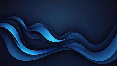 The primary subject of the image is a blue wave pattern. The setting is a dark blue background, which creates a contrasting effect with the blue wave. The visual style is a digital art or illustration, as the wave pattern is created with a computer or digital tool. The dominant colors are blue, and the overall atmosphere is calm and serene.