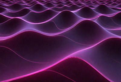 The primary subject of the image is a pink wave, which appears to be a digital art or illustration. The wave is set against a dark background, creating a striking contrast. The visual style of the image suggests that it is a creative and artistic representation of a wave, rather than a photo or a real-life scene. The dominant colors in the image are pink and purple, giving the scene a vibrant and lively atmosphere.