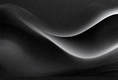 The primary subject of the image is a black and white pattern, which appears to be a digital art or illustration. The setting is a black background, and the visual style is a combination of digital art and illustration. The dominant colors are black and white, creating a mood of simplicity and elegance.