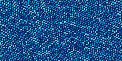 The primary subject of the image is a blue background with a pattern of white circles. The setting appears to be a blue sky, and the visual style is a digital art or illustration. The dominant colors are blue and white, creating a calm and serene atmosphere.