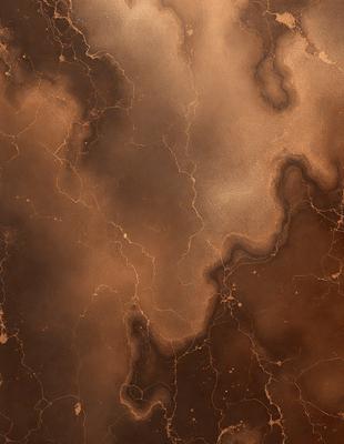 The image features a brown marble surface with a pattern of swirls and lines. The setting appears to be a stone wall or a similar textured surface. The visual style is a close-up of the marble, showcasing its intricate patterns. The colors and mood of the image are warm and earthy, with the brown marble being the dominant color.