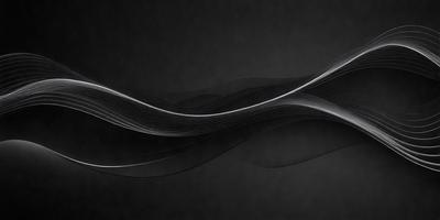 The primary subject of the image is a black background with a white line. The setting is a dark room, and the visual style is a digital art or illustration. The colors are predominantly black and white, creating a mood of simplicity and elegance.