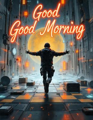 The primary subject of the image is a man in a black jacket, who appears to be a character from a video game. He is walking through a futuristic city, with a large, glowing, circular object in the background. The setting is a combination of a futuristic city and a video game environment. The visual style is a digital art or illustration, with a focus on the character and the cityscape. The colors and mood of the image are dark and moody, with the glowing circular object adding a touch of brightness to the scene.