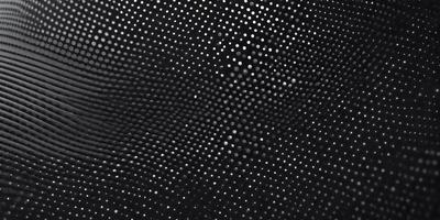 The primary subject of the image is a close-up of a black and white pattern, which appears to be a textured surface. The setting is a black background, and the visual style is a pattern or texture. The dominant colors are black and white, creating a classic and timeless atmosphere.