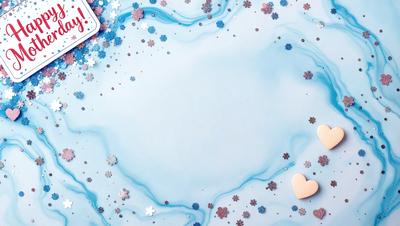The primary subject of the image is a heart-shaped piece of candy, which is placed on a blue and white surface. The setting appears to be a table or a countertop, and the visual style is a combination of digital art and illustration. The heart-shaped candy is the main focus of the image, and the overall atmosphere is light-hearted and playful.
