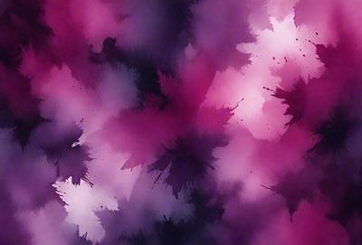 The primary subject of the image is a close-up of a colorful, abstract painting. The painting features a mix of pink, purple, and black colors, creating a vibrant and artistic atmosphere. The setting is a canvas, and the visual style is a combination of digital art and illustration. The painting appears to be a unique and creative piece of art, showcasing the artist's skill and imagination.