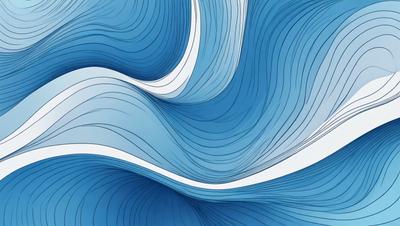 The primary subject of the image is a blue and white swirl pattern. The setting is a blue background, and the visual style appears to be a digital art or illustration. The dominant colors are blue and white, creating a calm and soothing atmosphere.