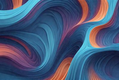 The primary subject of the image is a vibrant, colorful, and abstract artwork featuring a blue and purple color scheme. The setting is a blue and purple background, which complements the artwork's visual style. The artwork appears to be a digital illustration or a pattern, showcasing a unique and creative design. The colors and mood of the image are lively and energetic, evoking a sense of movement and dynamism.