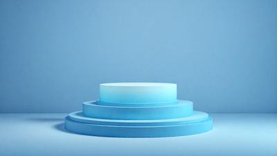 The primary subject of the image is a blue cake, which is placed on a blue surface. The setting appears to be a studio or a controlled environment, as the cake is displayed on a blue table. The visual style of the image is a close-up, which emphasizes the cake's color and texture. The overall atmosphere of the image is calm and inviting, with the blue color scheme creating a sense of tranquility.