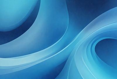The primary subject of the image is a blue and white swirl pattern. The setting is a blue background, and the visual style appears to be a digital art or illustration. The dominant colors are blue and white, creating a calm and soothing atmosphere.