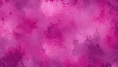 The primary subject of the image is a pink background with a purple hue. The setting is a cloudy sky, and the visual style is a watercolor painting. The colors and mood of the image are predominantly pink and purple, creating a soft and dreamy atmosphere.