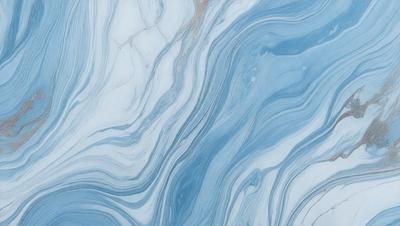 The primary subject of the image is a blue and white marbled tile. The setting is a bathroom, as indicated by the presence of the marbled tile. The visual style is a close-up of the tile, showcasing its intricate design. The dominant colors are blue and white, creating a calm and soothing atmosphere.