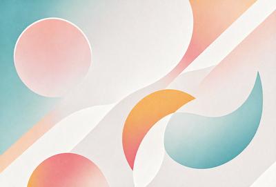 The primary subject of the image is a colorful abstract artwork featuring a mix of pink, blue, and white colors. The setting is a white background, which provides a clean and minimalist appearance. The visual style is a combination of digital art and illustration, creating a unique and eye-catching design. The overall atmosphere is vibrant and lively, with the artwork's colors and patterns evoking a sense of energy and creativity.