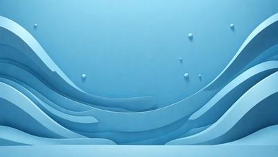 The primary subject of the image is a blue wall with a pattern of bubbles on it. The setting is a room with a blue background, and the visual style appears to be a digital art or illustration. The dominant colors in the image are blue and white, creating a calm and soothing atmosphere.
