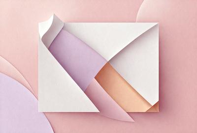 The primary subject of the image is a piece of paper with a creative design on it. The paper is folded into a unique shape, giving it a distinct appearance. The setting is a pink background, which adds a touch of color to the scene. The visual style of the image is a combination of digital art and illustration, showcasing the creativity and skill involved in crafting the paper design. The colors and mood of the image are predominantly pink, which gives it a warm and inviting atmosphere.