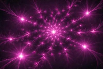 The primary subject of the image is a bright, pink, swirling pattern that resembles a galaxy or a starry night. The setting is a dark background, which contrasts with the vibrant colors of the swirling pattern. The visual style appears to be a combination of digital art and illustration, creating a unique and captivating image. The dominant colors are pink and purple, giving the scene a warm and inviting atmosphere.