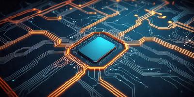 The primary subject of the image is a blue square, which is the main object, scene, or focus of the image. The setting/background features a complex network of wires, which creates a futuristic and technological atmosphere. The visual style of the image is a combination of digital art and illustration, giving it a unique and intricate appearance. The colors and mood of the image are predominantly blue and orange, which contribute to the futuristic and technological theme.