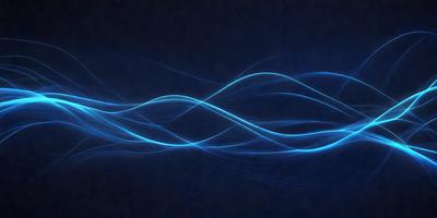 The primary subject of the image is a blue wave or ripple effect, which is the main focus of the image. The setting is a dark blue background, which creates a contrasting and dramatic effect. The visual style is a digital art or illustration, as the wave appears to be a digital creation. The colors and mood of the image are predominantly blue, creating a sense of calmness and tranquility.