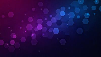 The primary subject of the image is a purple and blue geometric pattern. The setting is a dark, star-filled sky, creating a sense of depth and contrast. The visual style is a combination of digital art and illustration, with the geometric pattern and the stars creating a unique and visually appealing design. The dominant colors are purple and blue, which evoke a sense of calmness and tranquility.