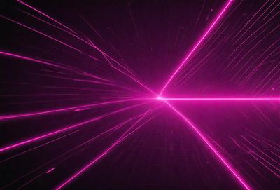 The primary subject of the image is a pink light beam, which appears to be a neon light or a laser beam. The setting is a dark background, which contrasts with the bright pink light. The visual style of the image is a combination of a photo and a digital art, as it captures the light's movement and intensity. The colors and mood of the image are predominantly pink, creating a vibrant and energetic atmosphere.