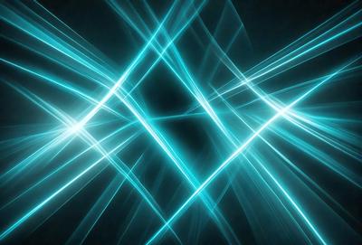 The primary subject of the image is a blue light pattern, which appears to be a digital art or illustration. The setting is a dark background, and the visual style is a combination of light and dark elements. The dominant colors are blue and black, creating a moody and atmospheric mood.
