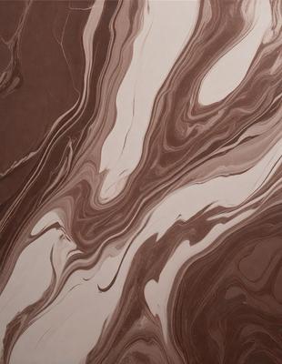 The image features a brown and white marbled pattern on a surface, possibly a wall or a piece of art. The pattern is intricate and visually appealing, with a mix of brown and white colors. The overall atmosphere of the image is elegant and sophisticated, with the marbled pattern serving as the primary subject.