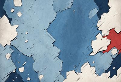 The primary subject of the image is a blue and white painting or drawing of a rocky surface. The setting is a blue background, and the visual style appears to be a combination of digital art and illustration. The colors and mood of the image are predominantly blue and white, creating a calm and serene atmosphere.