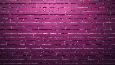 The primary subject of the image is a large brick wall painted in a pink hue. The setting is a brick wall, and the visual style is a photo. The dominant colors are pink and red, creating a warm and inviting atmosphere.